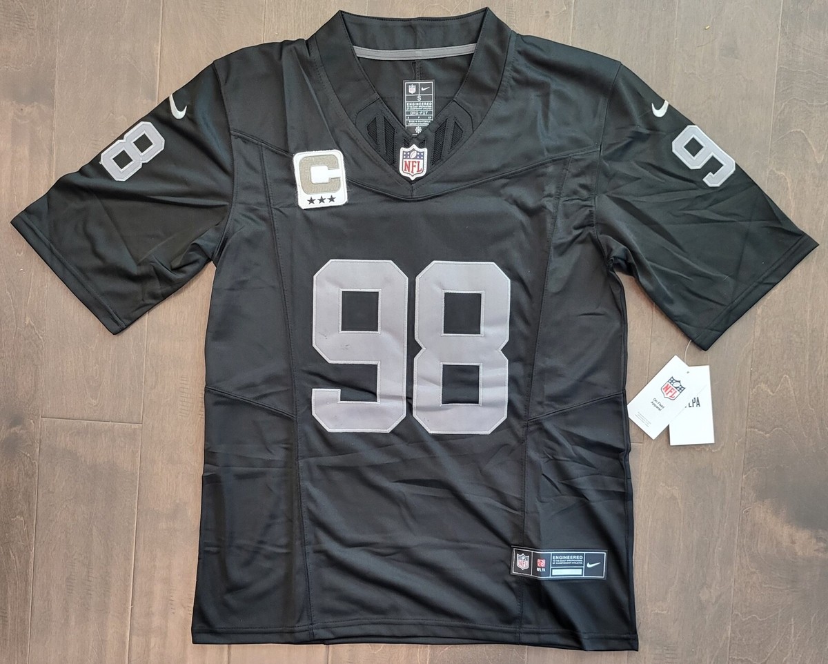 Maxx Crosby #98 Raiders Stitched Home Black F.U.S.E Jersey w/C