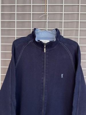 Yves Saint Laurent Vintage Full Zip Sweatshirt Mens Size L Navy