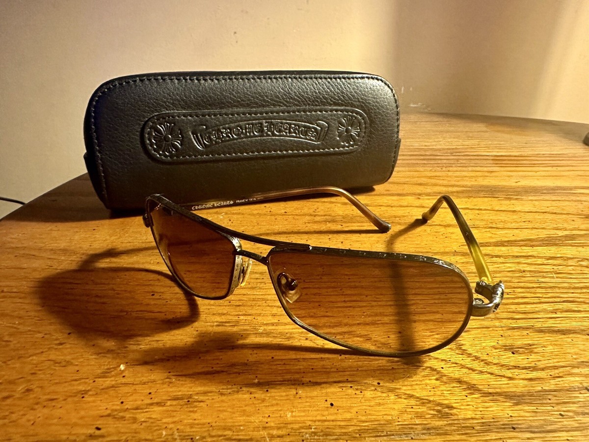 CHROME HEARTS SUNGLASSES DARK AMBER LENSES TORTOISE STERLING