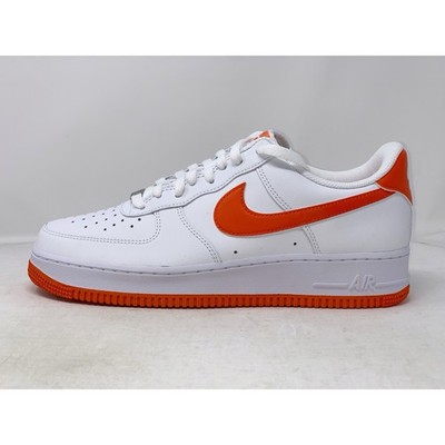 Nike Air Force 1 'Safety Orange' White Sneakers, Size 10 BNIB