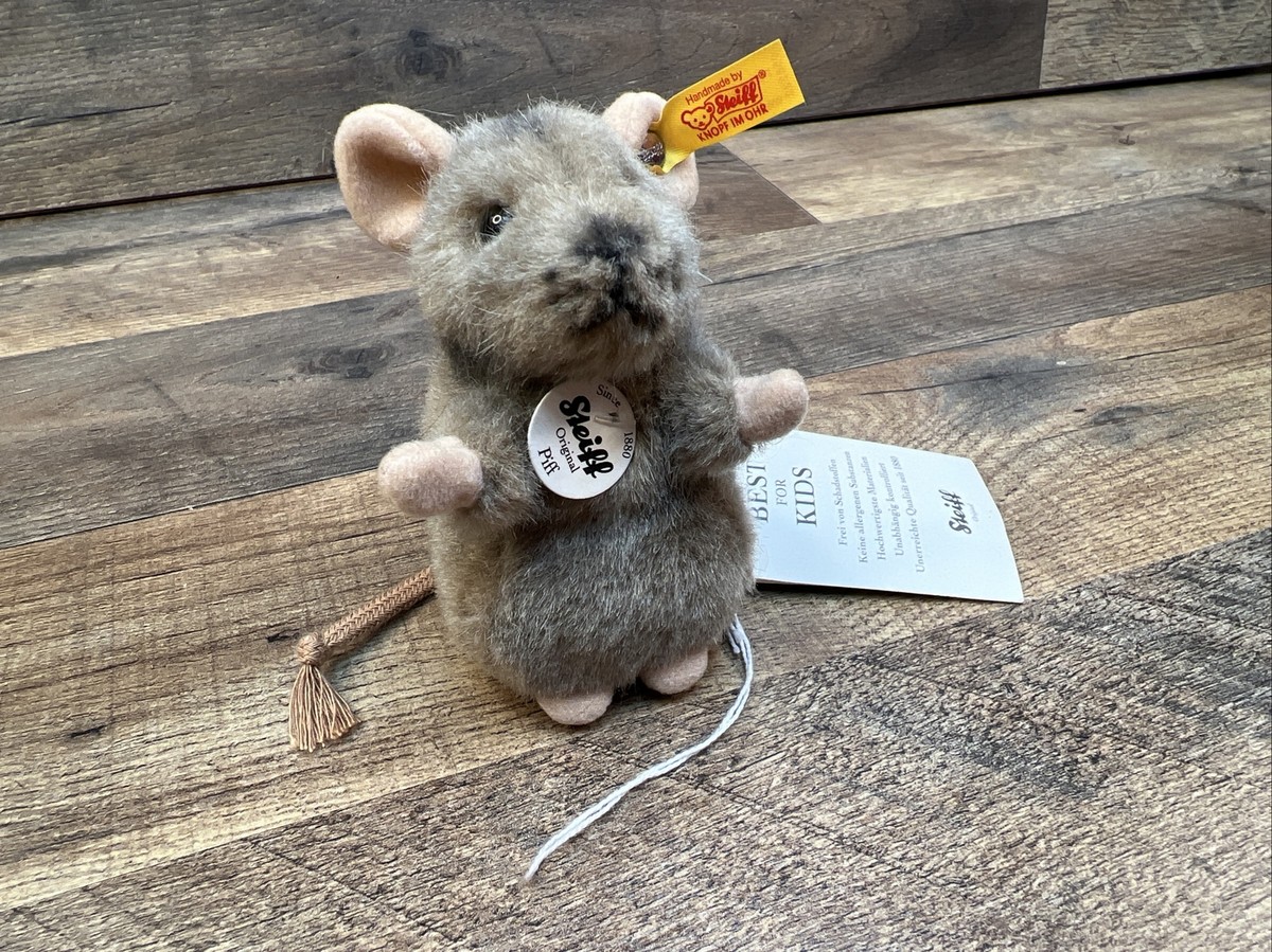 Piff Steiff Grey Mouse Soft Handmade Toy New With Tags NWT 5” | eBay