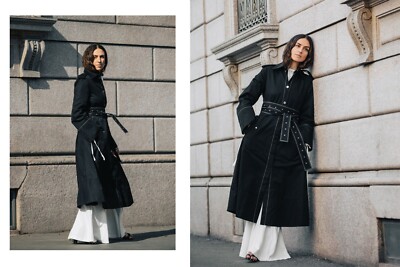 H&M Studio Collection S/S 2018 Black Trench Coat | Size UK10/EUR36