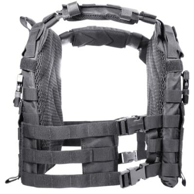 Tactical Plate Carrier BLACK Molle Padded Breathable Mesh
