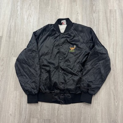 Vintage Sportsmaster Deer Satin Bomber Jacket Men's Large Black