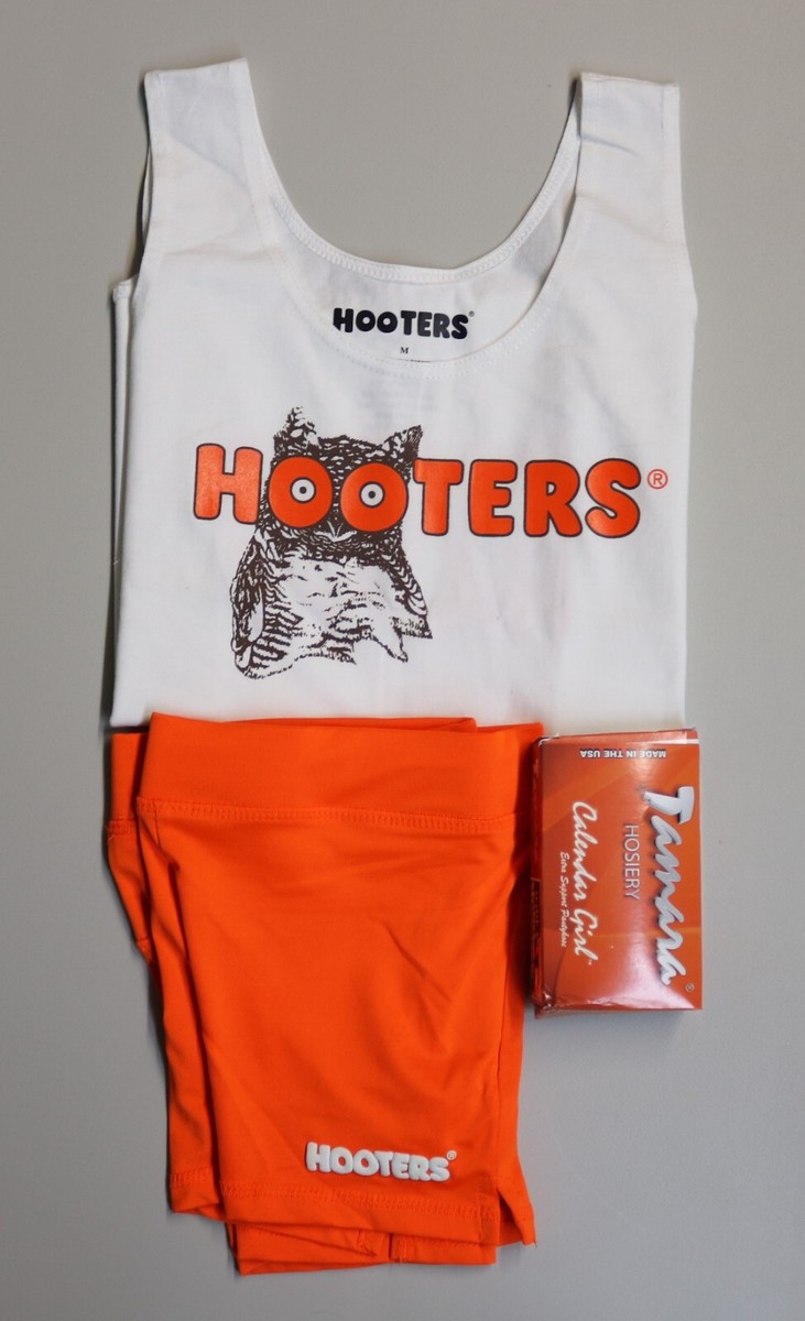 HOOTERS SEXY ORANGE GIRLS (M) MEDIUM UNIFORM OUTFIT: TANK TOP +