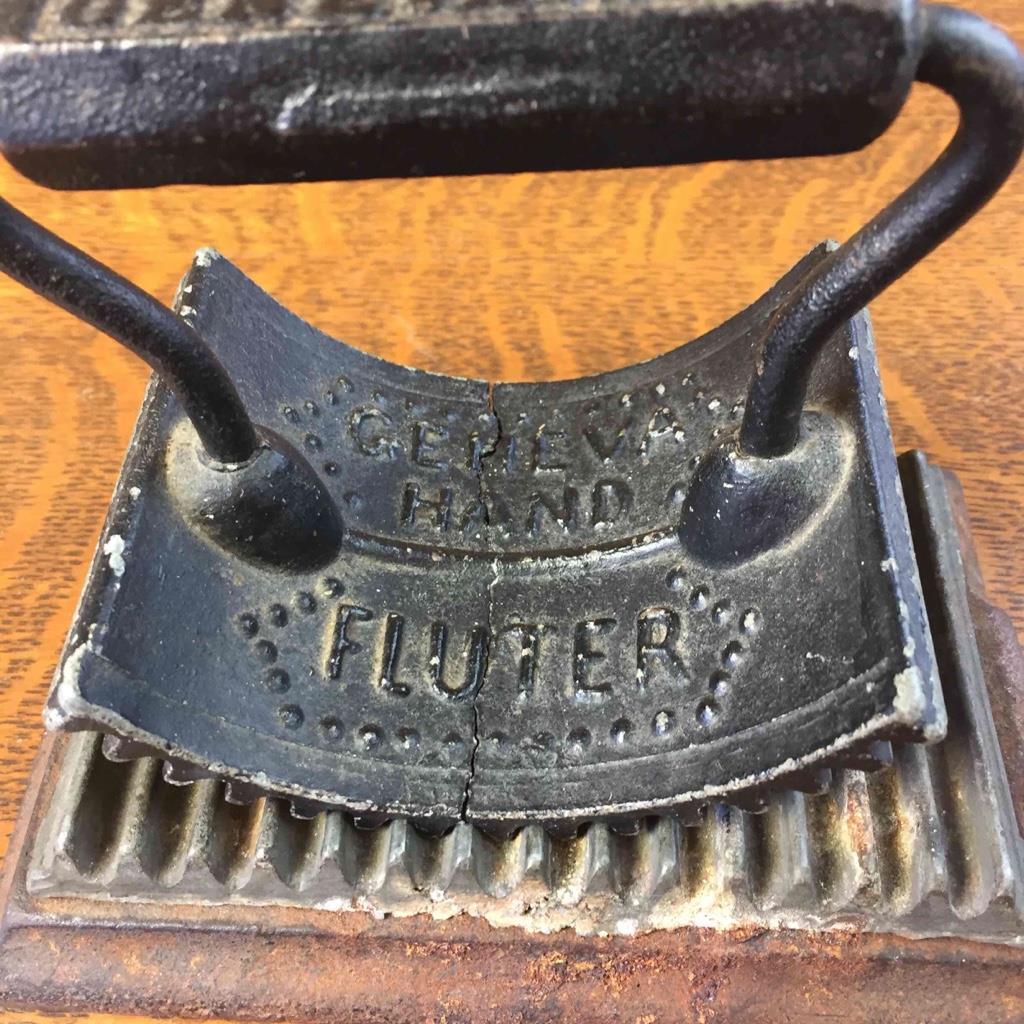 Antique Pat'd 1866 Cast Iron Geneva Illinois Hand Fluter