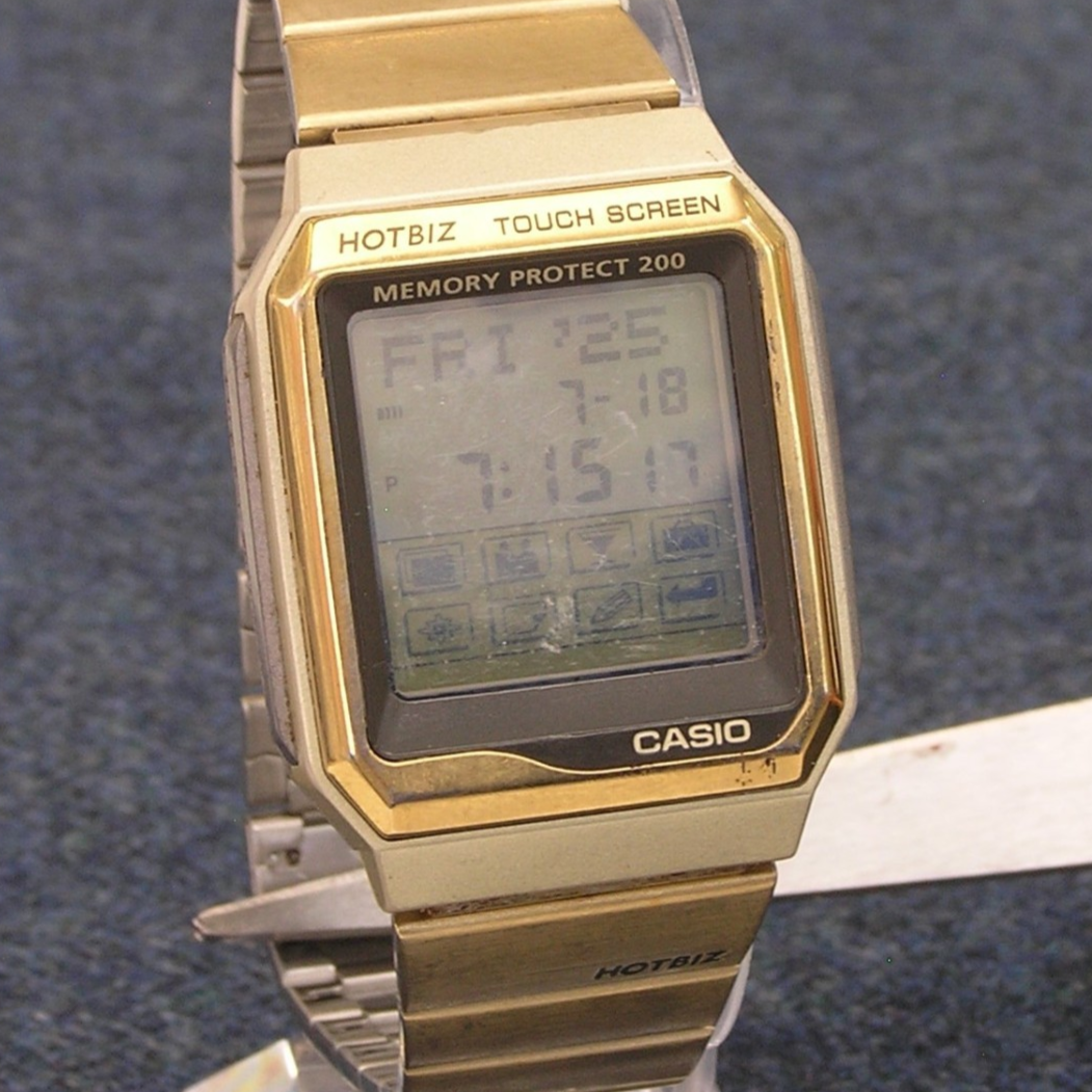 90s CASIO HOTBIZ TOUCHSCREEN WATCH VDB-2000[New Battery] - Rare
