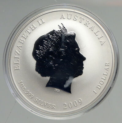 2009 AUSTRALIA Elizabeth II Chinese Zodiac Year of OX ART Silver