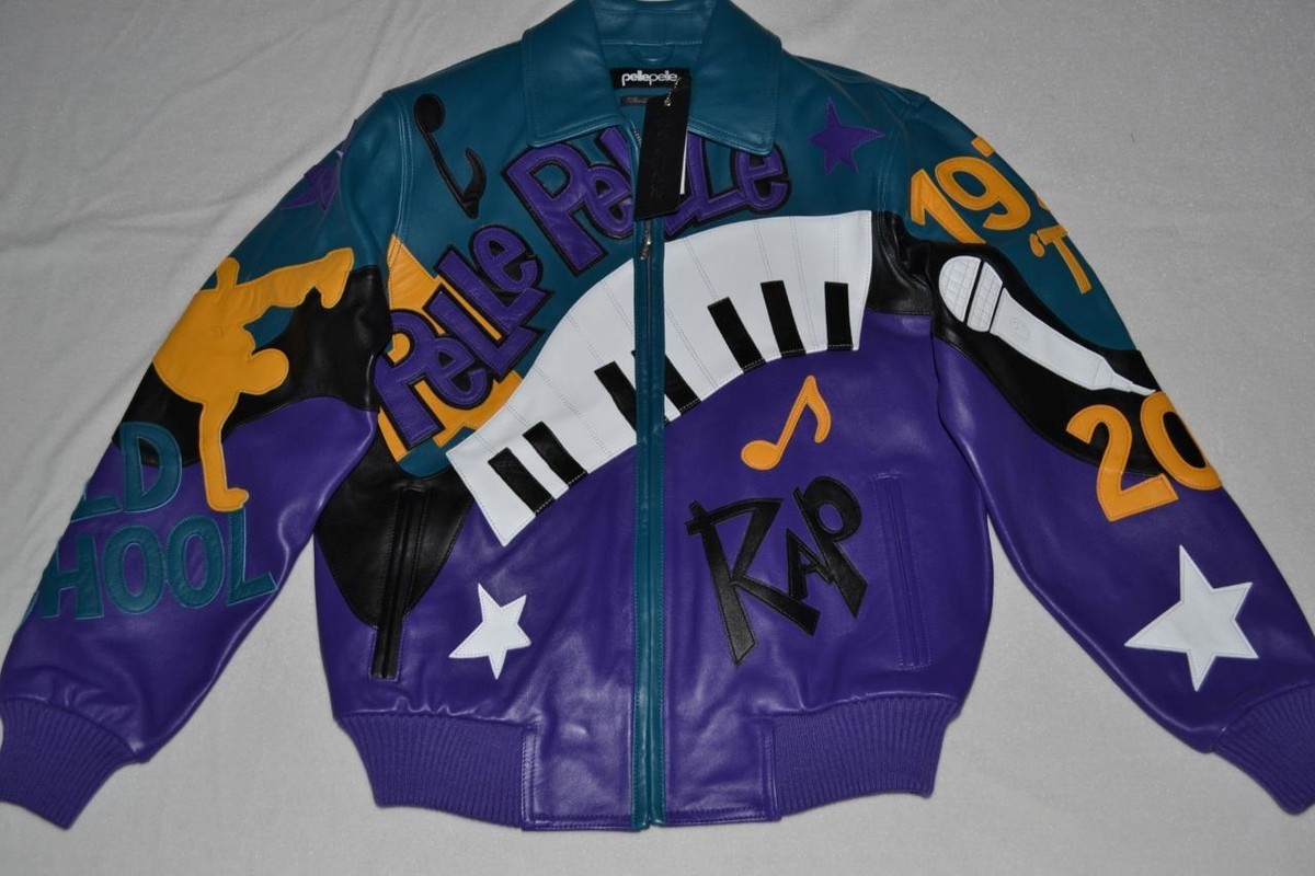 Pelle Pelle Men's 50 YEARS OF HIP HOP LEATHER JACKET PURPLE All