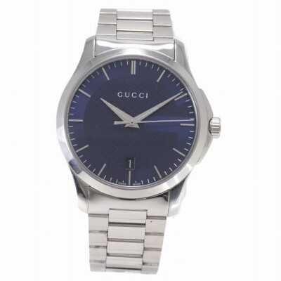 Gucci G Timeless 126.4 Quartz Men's Watch Navy Dial Analog Round