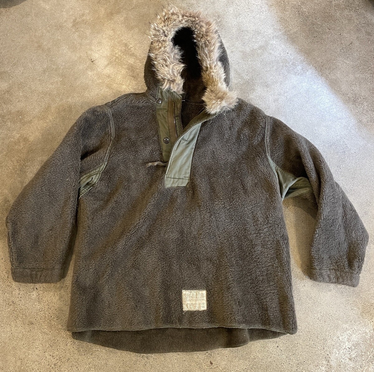 Vintage 1940's WWII US Army Military Pile Field Parka Liner Jacket