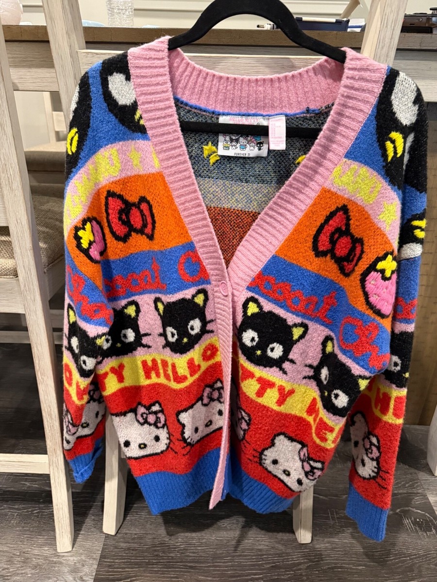 Rare Forever 21 Hello Kitty & Friends Chococat Badtz-Maru Cardigan
