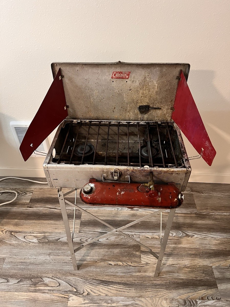 Vintage COLEMAN 442 Red Diamond 2 Burner, Aluminum Camp Stove