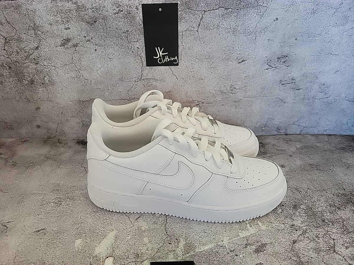 FV5951-111] Nike Air Force 1 LE Grade School Triple White Sneakers