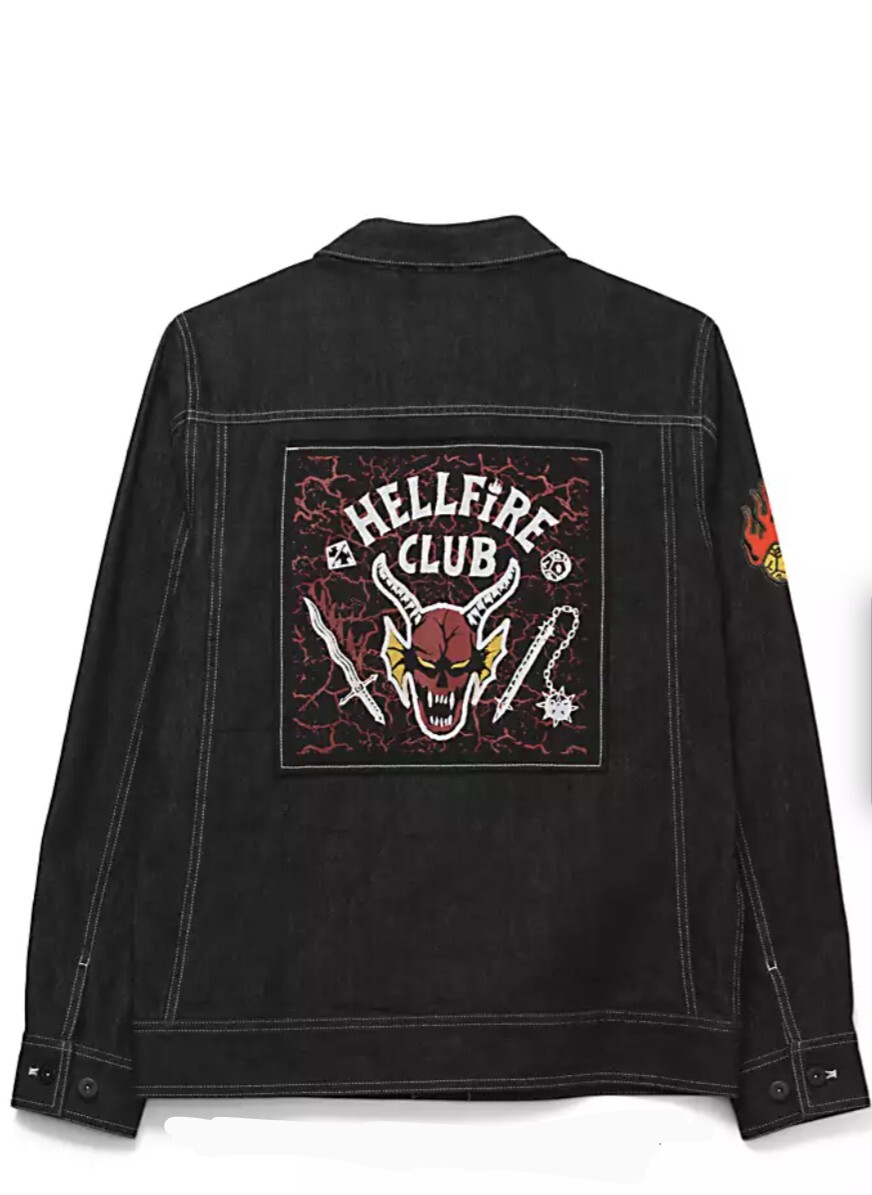 Vans x Strangers Things Hellfire Club Jean Jacket XL Eddie Munson
