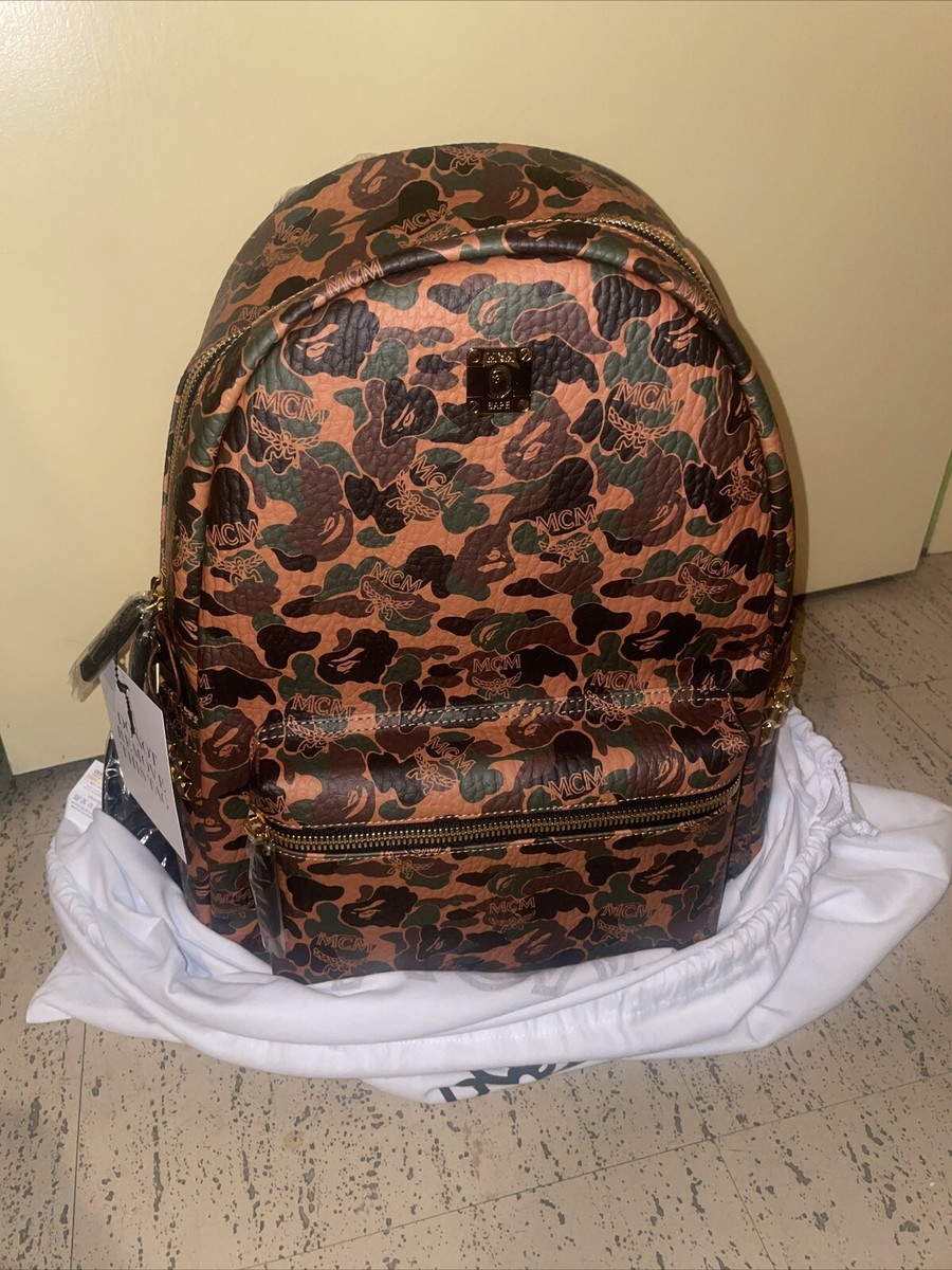 MCM x BAPE Limited Stark Visetos Camouflage Backpack NEW Deadstock