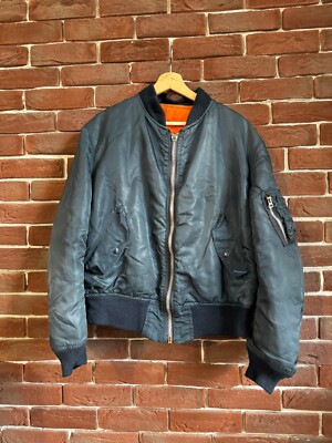 90s Alpha Industries Ma1 Flyer Vintage Nylon Bomber Jacket XL | eBay