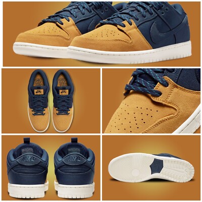 Nike SB Dunk Low Desert Ochre Midnight Navy | NEW | Men's 7.5 | eBay
