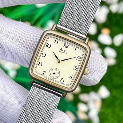 Vintage Seiko Alba Square Side Second Japan Made Men's Quartz