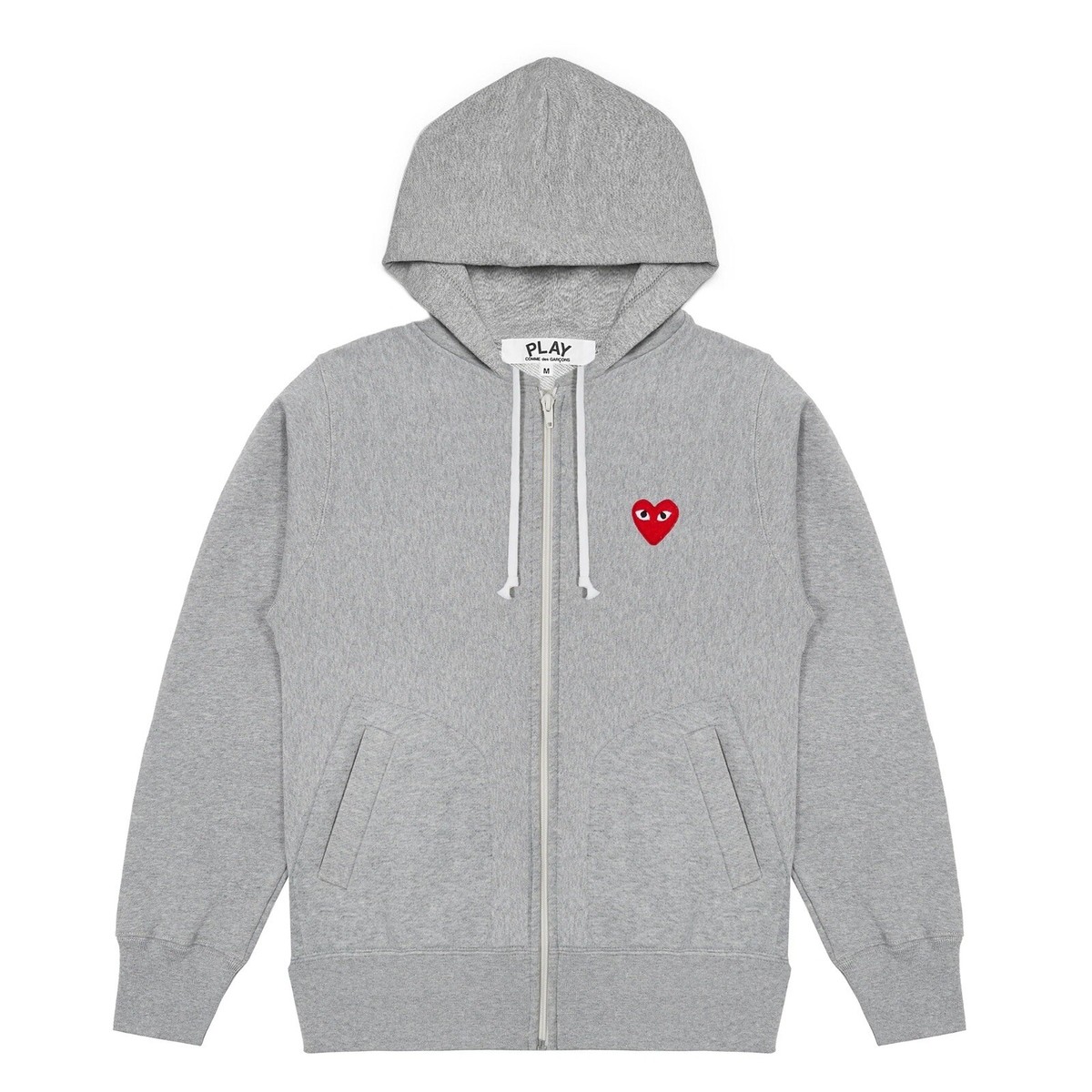 COMME DES GARCONS CDG PLAY FULL ZIP RED HEART HOODIE SMALL | eBay