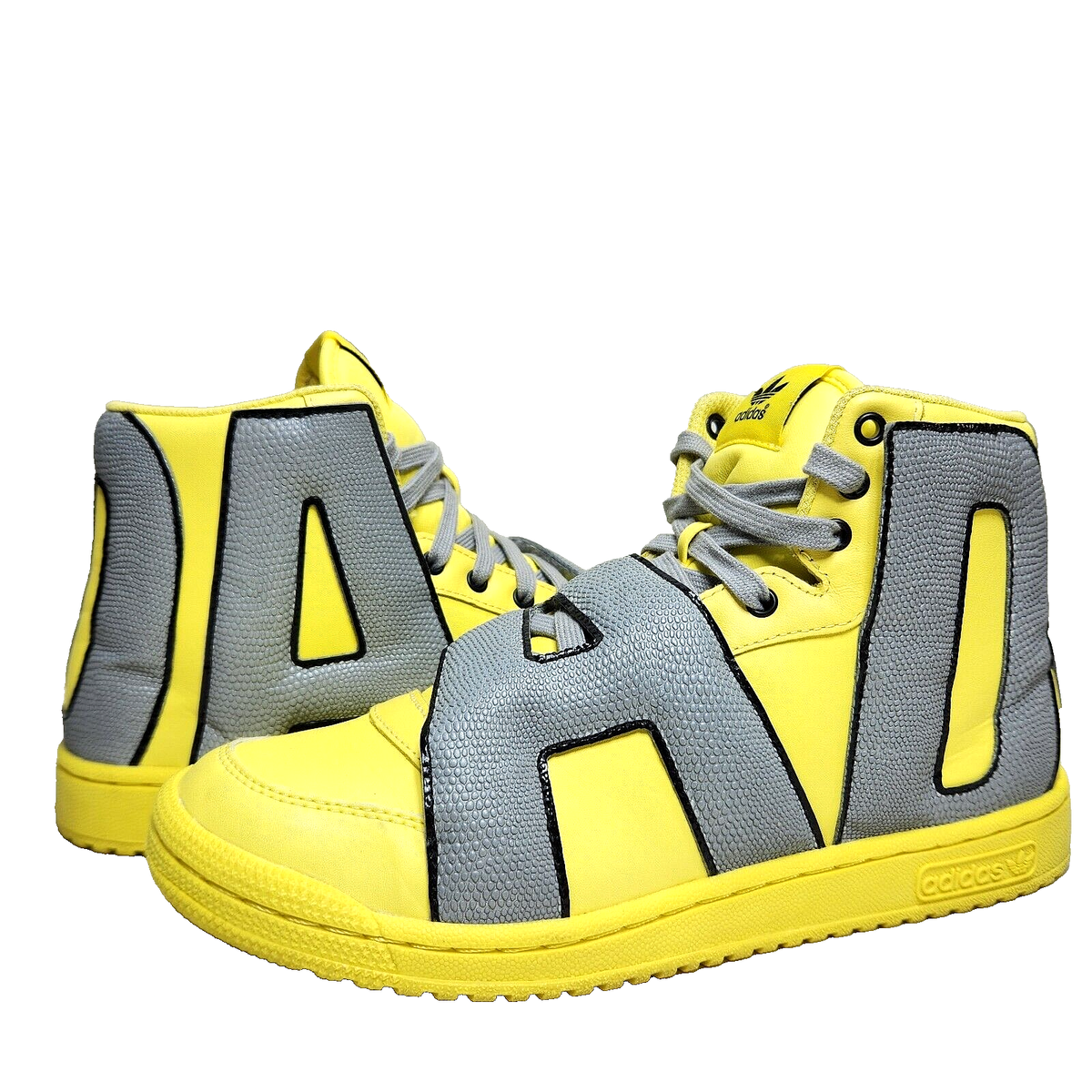 ADIDAS ObyO X Jeremy Scott Letters Sz 9 Yellow Reflective Silver