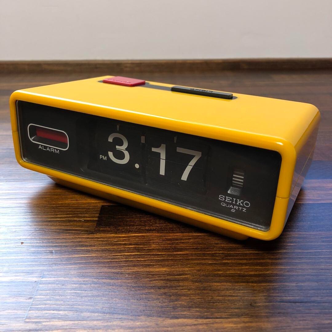 メンテ済み・動作正常】SEIKOパタパタ時計 DP690T 黄色 メンテ済み