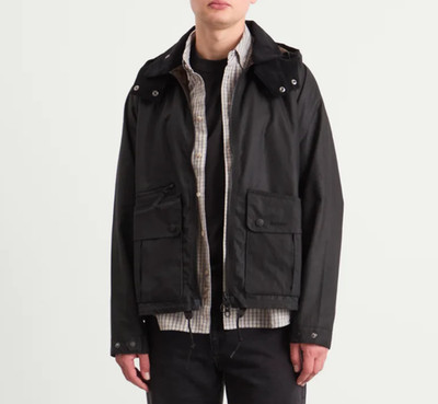 Barbour RE-ENGINEERED SPEY WAX JACKET in Black MSRP$580 British