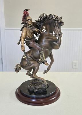 Franklin Mint Sky Chief Warrior of Thunder Bronze Sculpture - RF