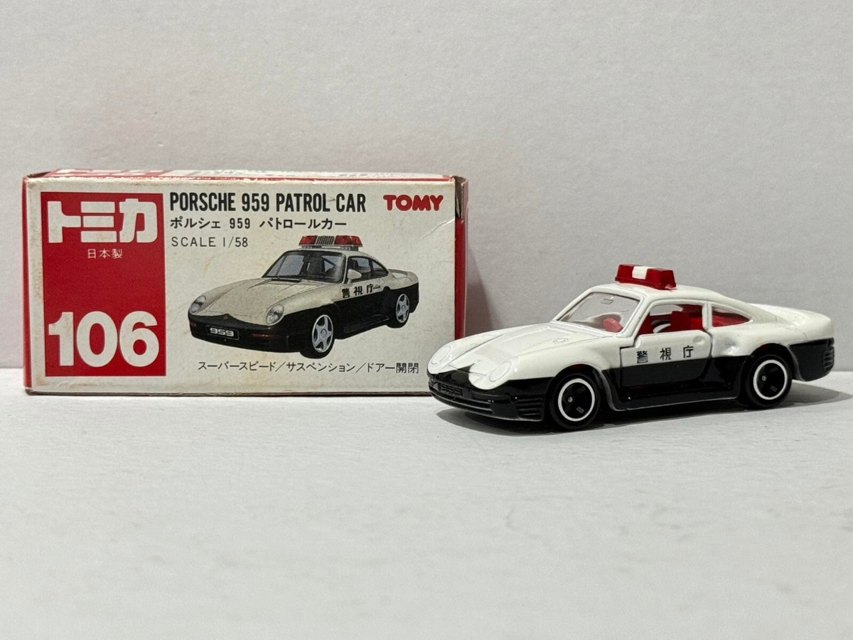 Red Box Japan Tomica Porsche 959 Patrol Car No. 106 Made in Japan
