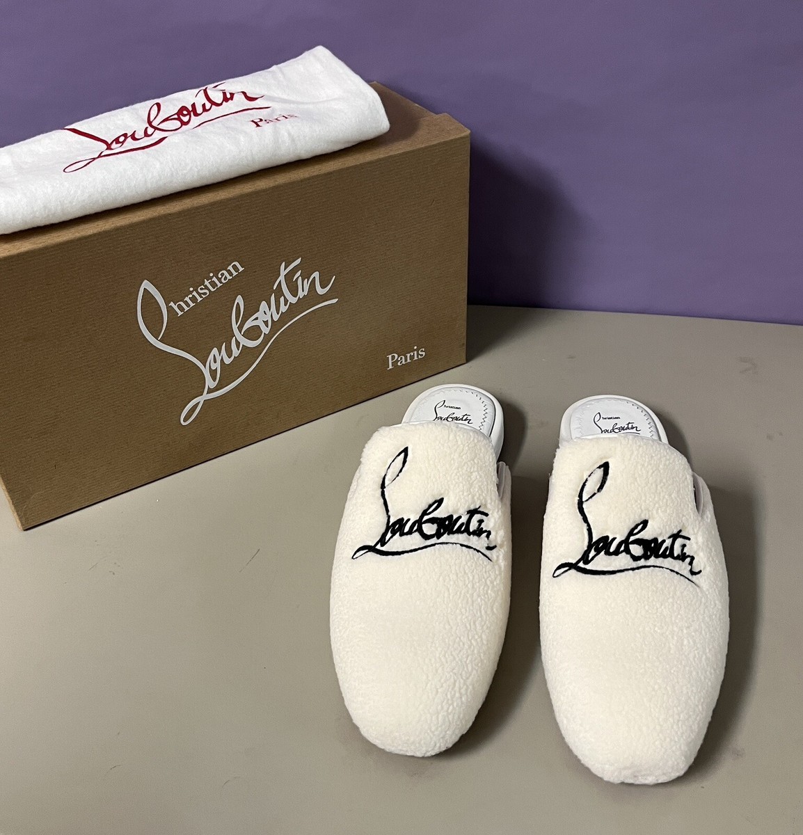 Christian louboutin navy coolito donna flat Slipper 38.5 “NWB” | eBay