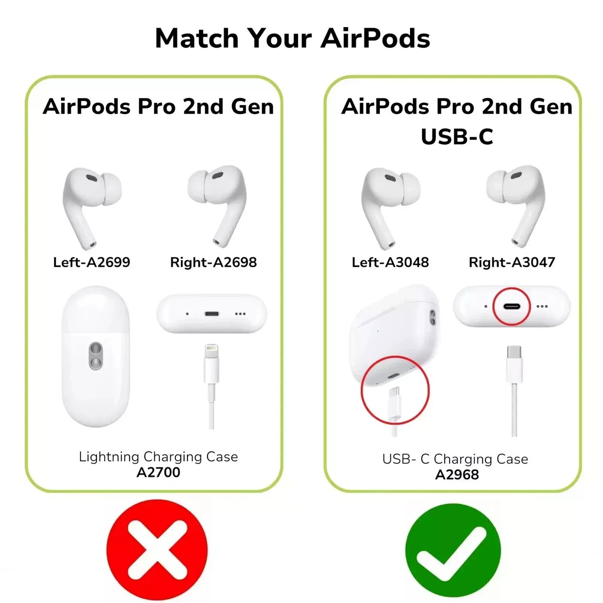 AirPods Pro 2nd Gen USB-C Models GRADE C - 1 YEAR WARRANTY - PICK