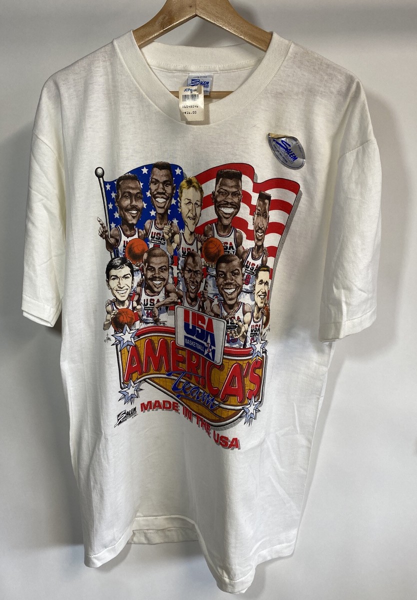 Vintage 1992 Salem Caricature Dream Team Olympic TShirt Deadstock