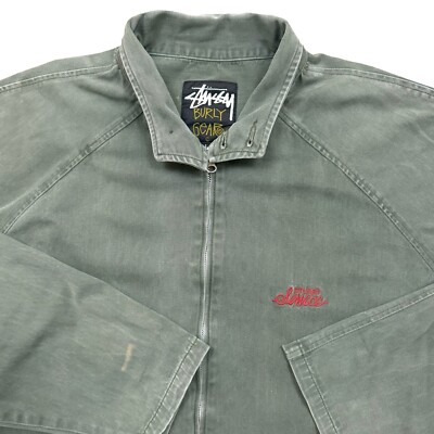 VTG 90s Stussy Service Burly Gear Workwear Canvas Chore Jacket