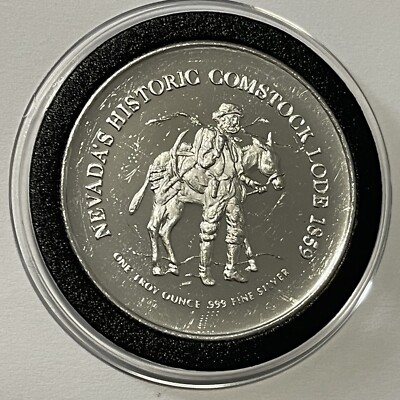 Nevada's Comstock Lode -NEVEX- 1985 Ultra RARE 1 Troy Oz. .999