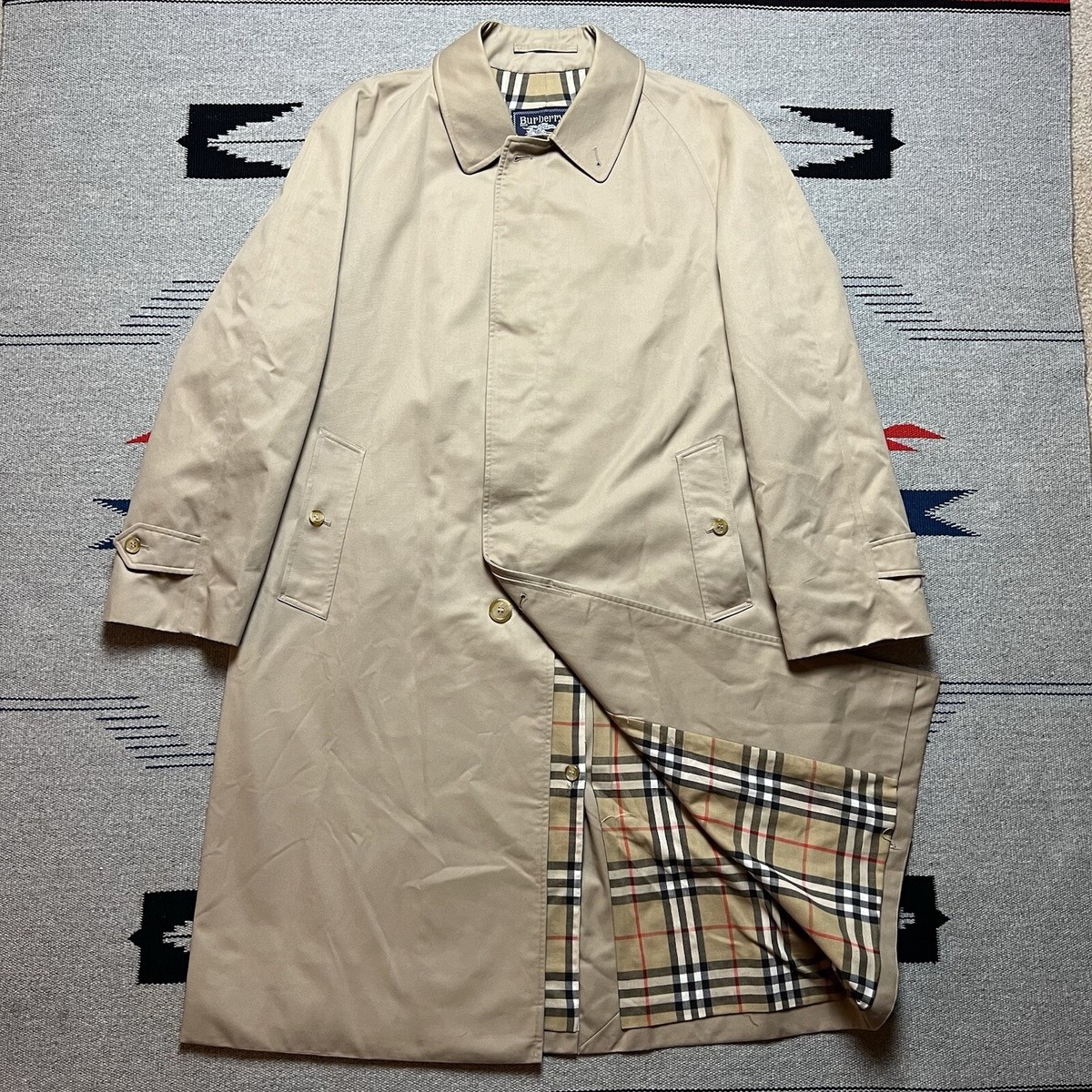 Vintage Burberrys London Nova Check Lined Trench Coat Mens Size 50