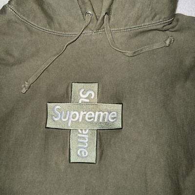SUPREME CROSS BOX LOGO HOODIE OLIVE Size X-LARGE FW20 XL | eBay