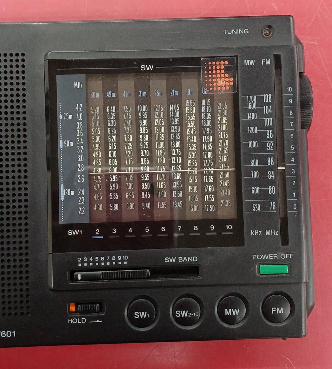 Sony ICF-7601 FM/AM/SW Multi-Band Receiver AM MW FM SW Analog 12