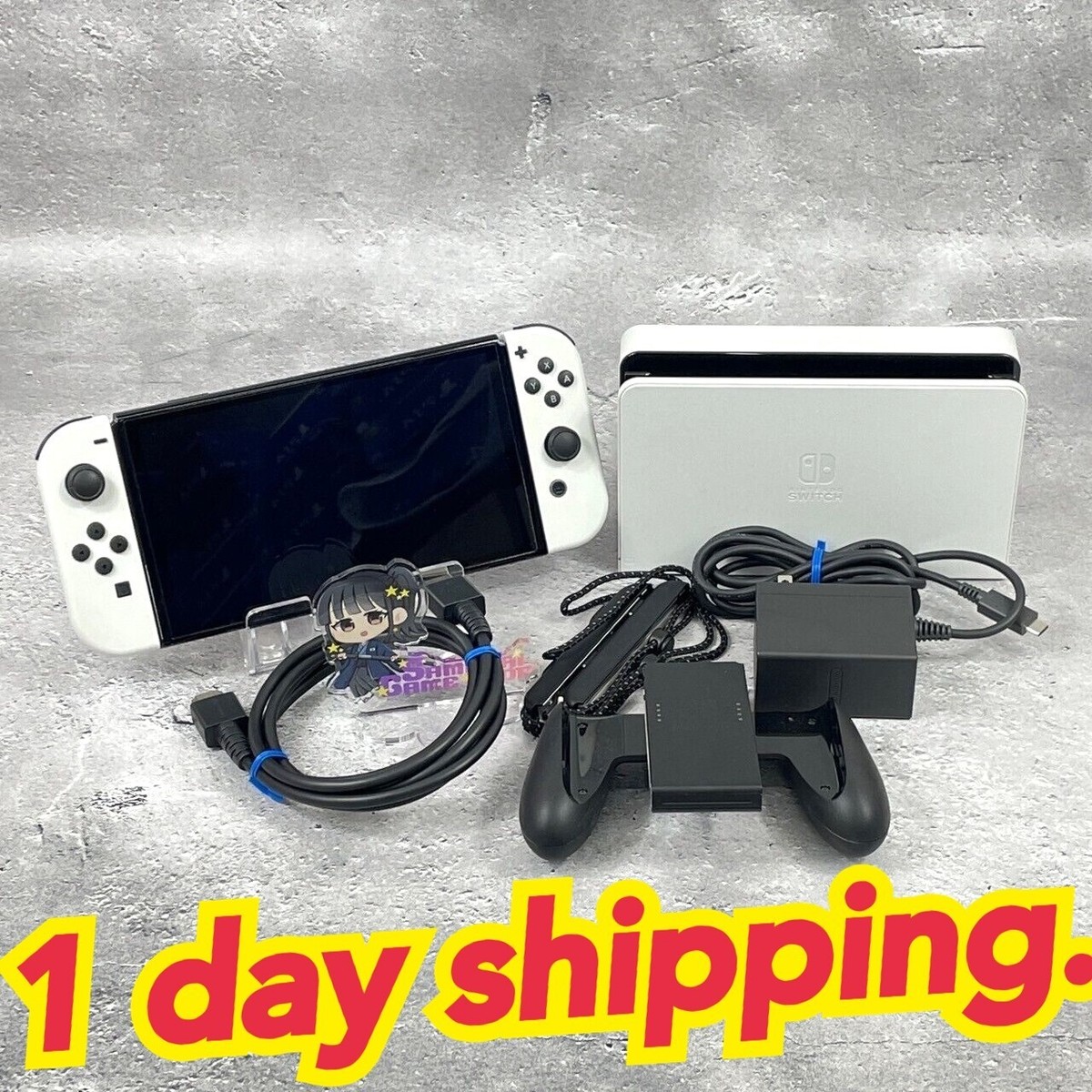Nintendo Switch 64GB OLED White Console 1 Day Ship Excellent