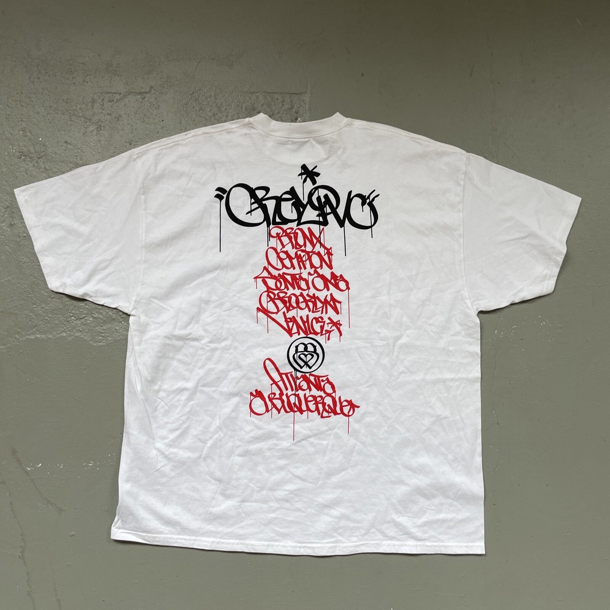 Stussy 25th Anniversary World Tour Grey PVC Skate Surf Graffiti T