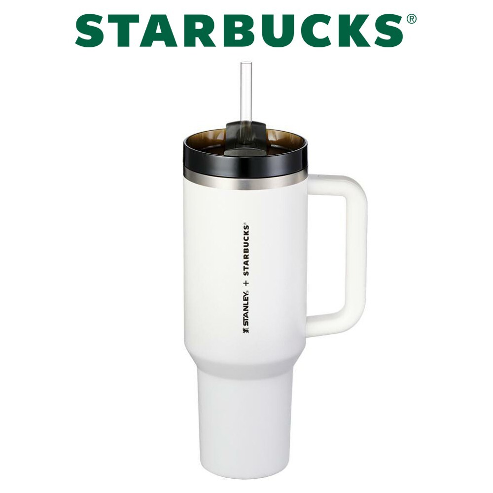 STARBUCKS Korea 2024 White Stanley Quencher Handle Tumbler 40oz