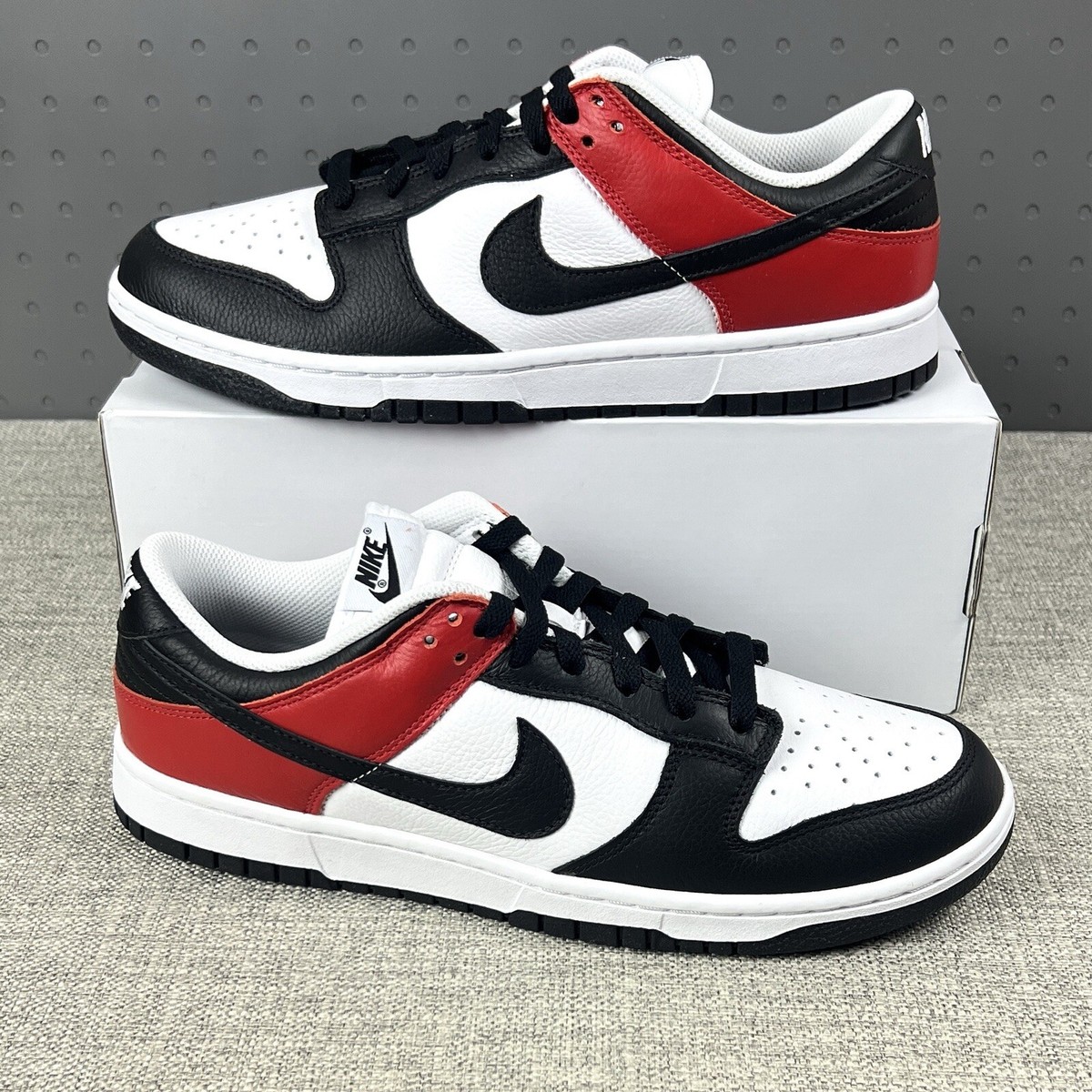 Nike Dunk Low ID Red White Black New Sneakers FN0569-900 - Mens