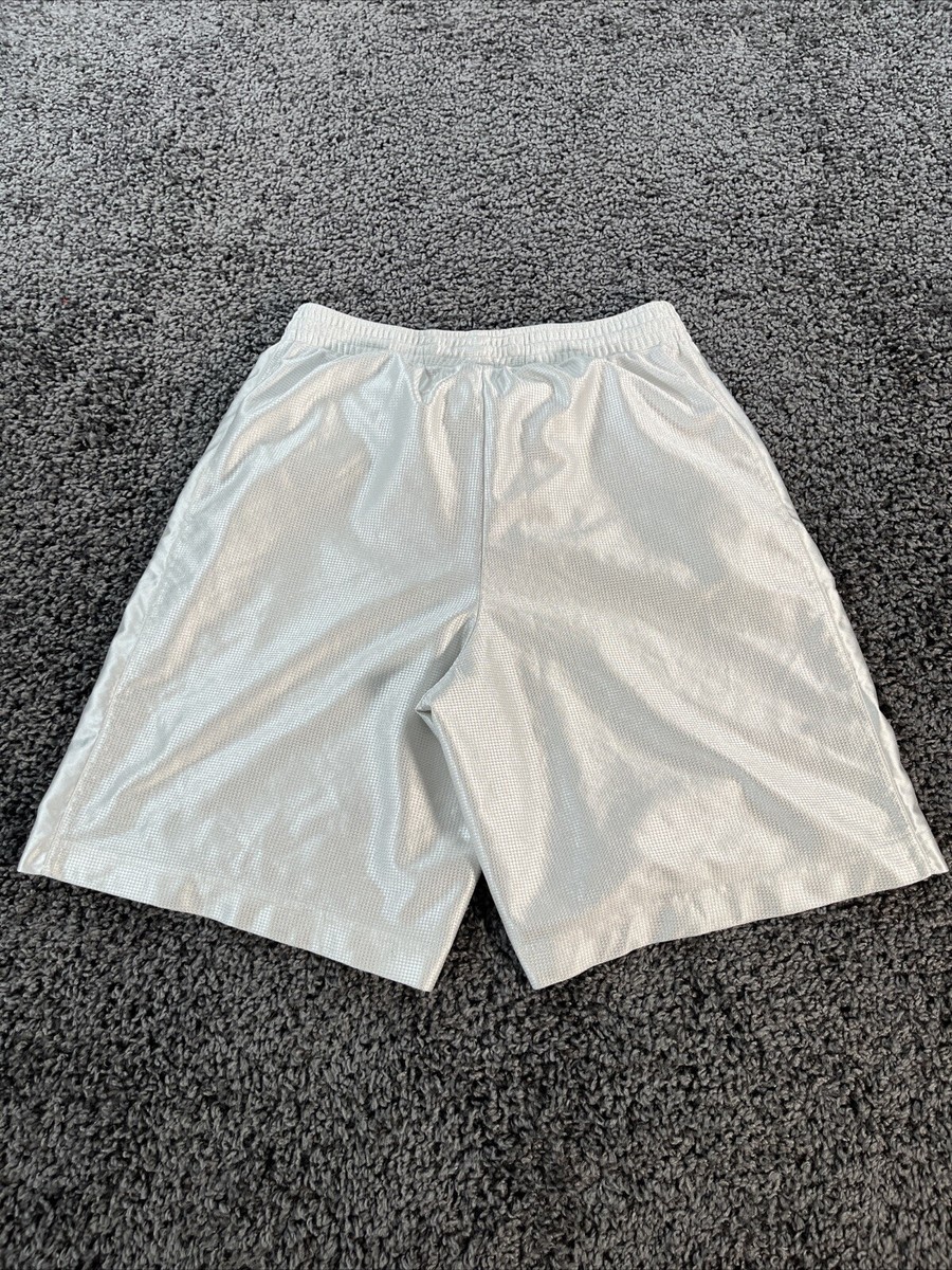 Vintage Nike Basketball Shorts Mens M White Shimmer Baggy 2000s