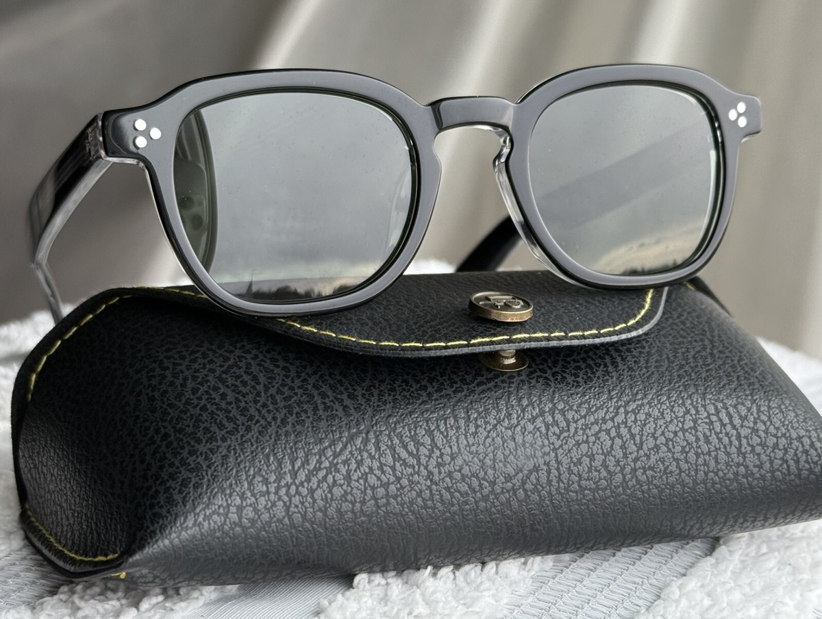 New Gift Set Moscot Momza Black Crystal Frame Grey Polarized Lens