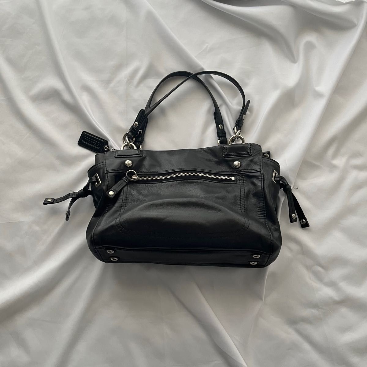 90s COACH Leather Shoulder Bag Y2K Grunge Vintage Black Purse USED