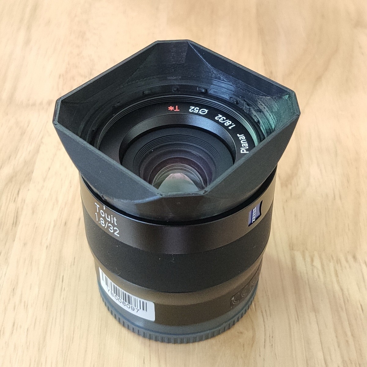 3D Print Plastic Square Lens Hood for ZEISS TOUIT PLANAR 1.8/32 T