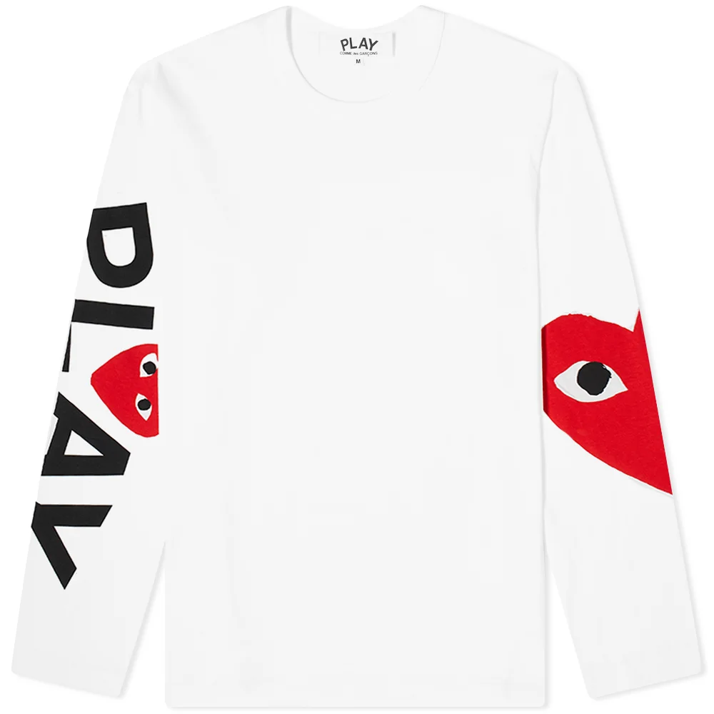 CDG Play Comme des Garçons Big Heart Long Sleeve (White) | eBay