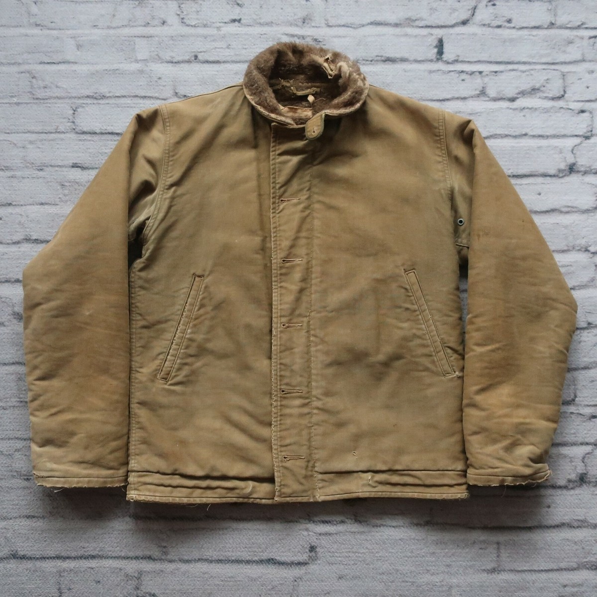 Vintage WWII USN US Navy Military N-1 Deck Jacket 40s NXSX Coat