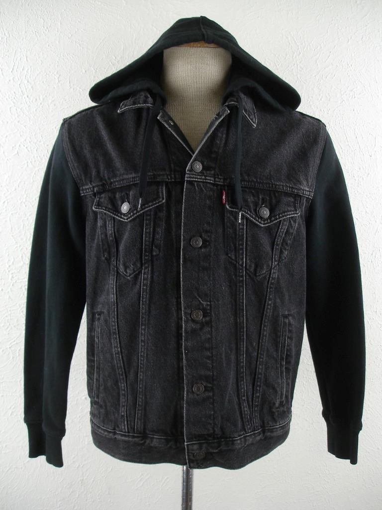 Levi's Big Boy's sz M Hybrid Hoodie Denim Trucker Jean Jacket
