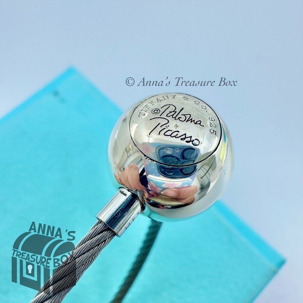 Tiffany & Co. 925 Silver Paloma Picasso Twist Cable Ball Keyring