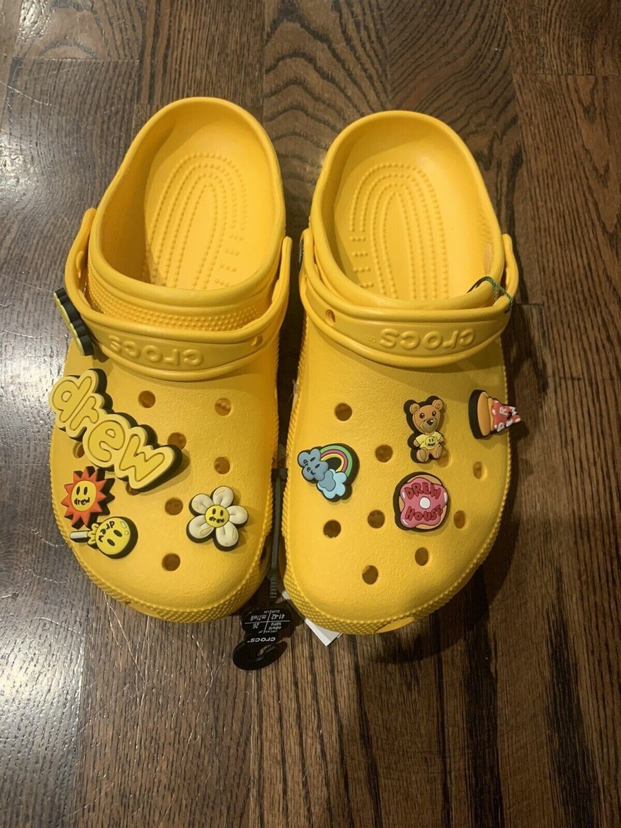 Crocs x Justin Bieber x Drew House Yellow Classic Clog Shoe — Size